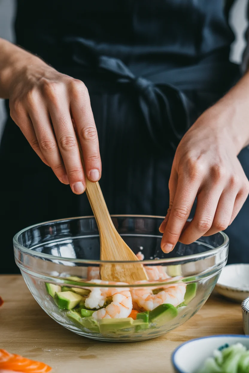 shrimp avocado grain-free sushi bowl