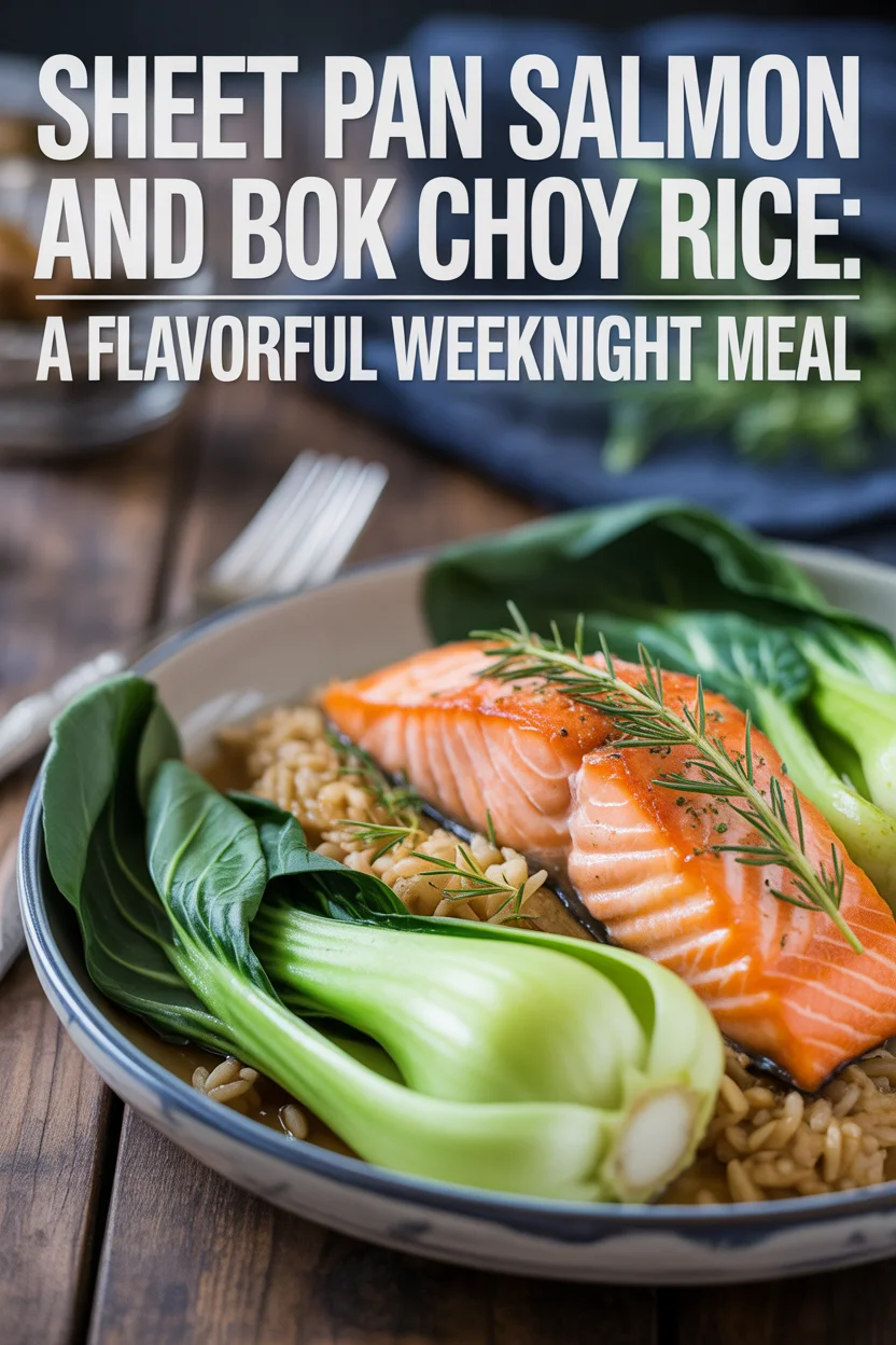 sheet-pan salmon bok choy with rice