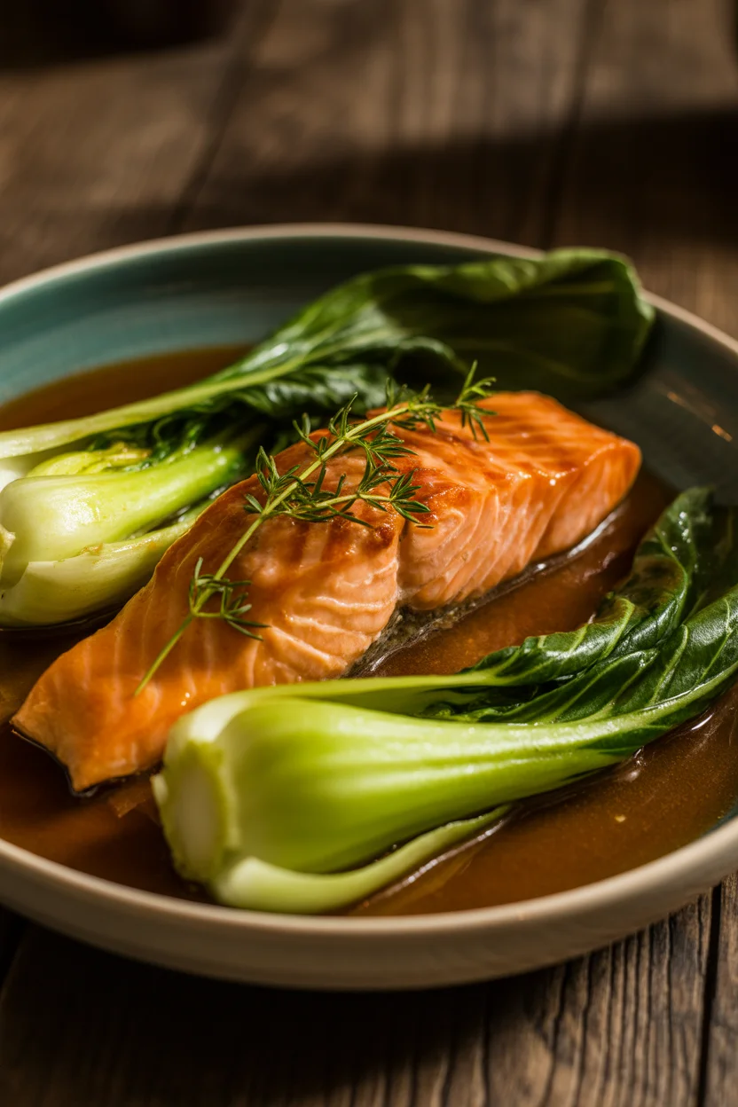 sheet-pan salmon bok choy with rice