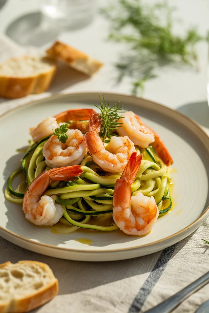 garlic butter shrimp zucchini noodles