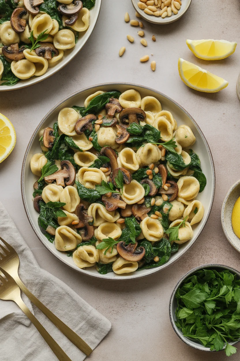 Delicious Creamy Spinach Mushroom Pasta that's Gluten-Free and Easy!