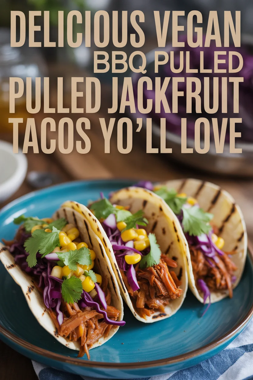 vegan jackfruit BBQ pulled tacos