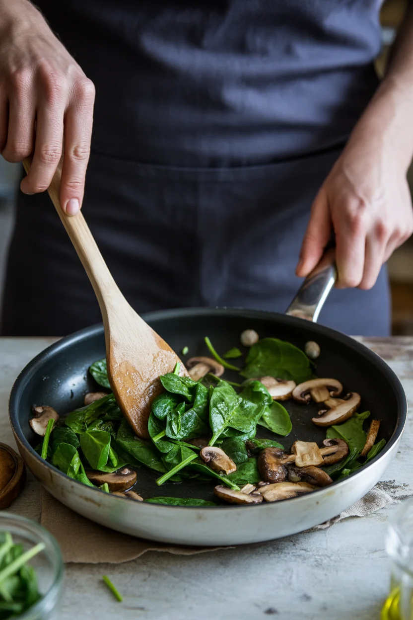 creamy mushroom spinach gluten-free pasta