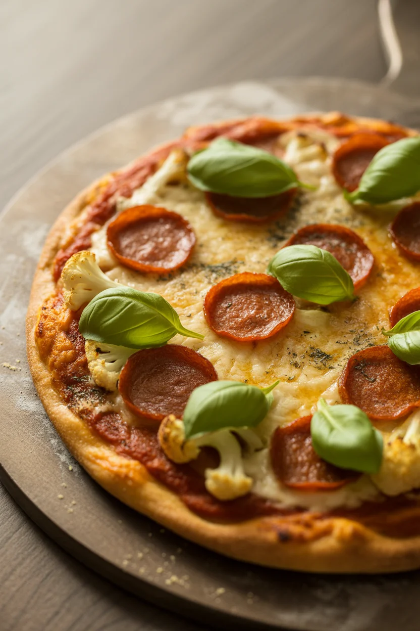 Delicious Cauliflower Crust Pepperoni Pizza You’ll Crave