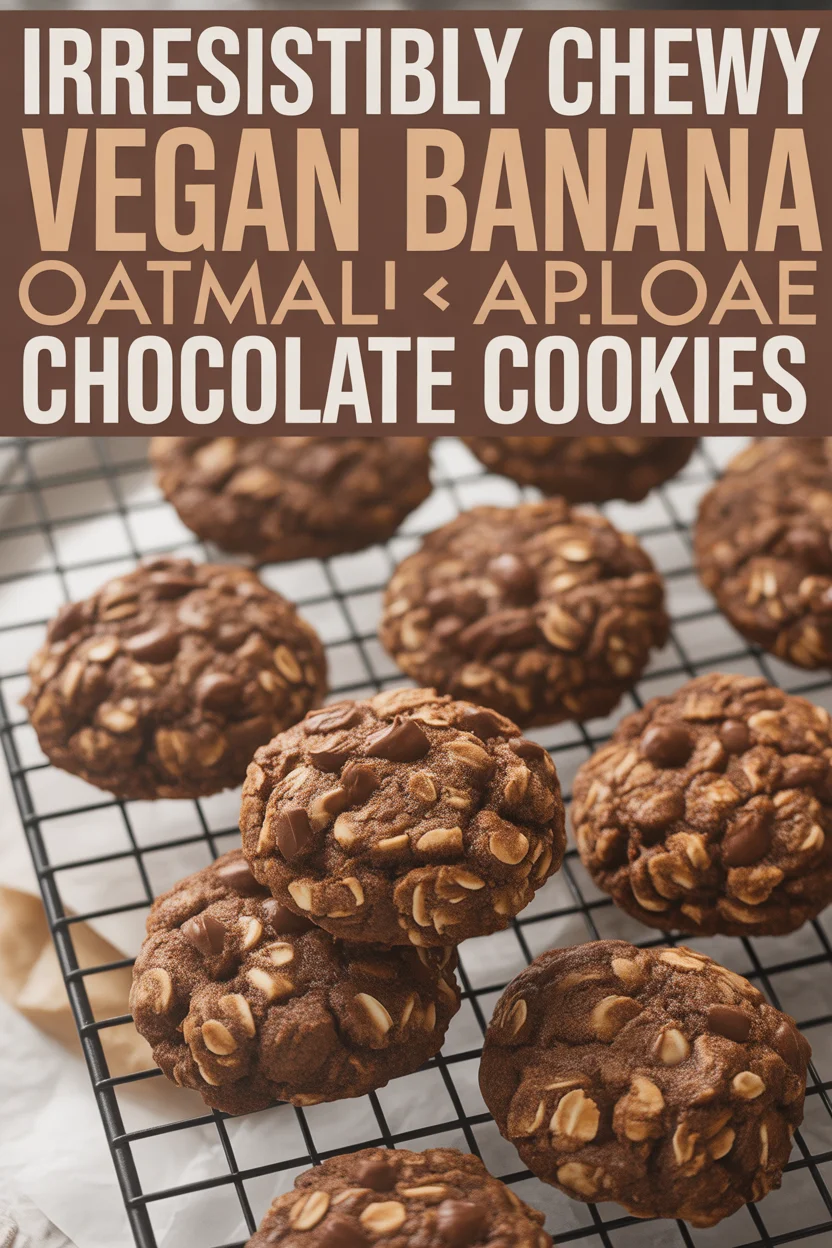 vegan banana oatmeal chocolate cookies