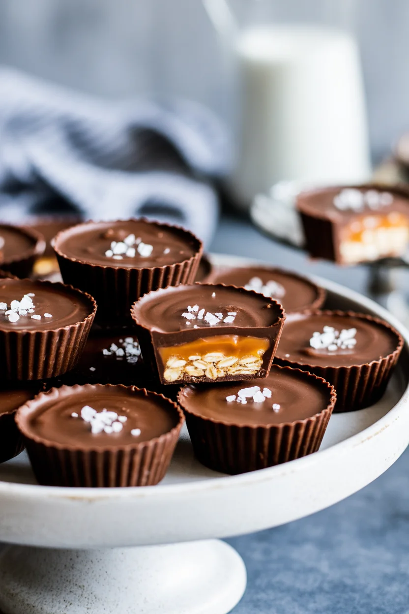 salted caramel baked oat cups
