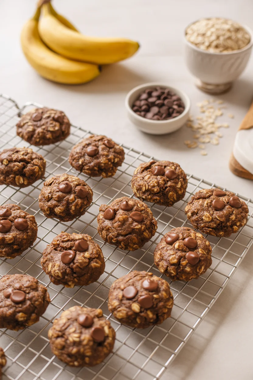 Irresistibly Chewy Vegan Banana Oatmeal Chocolate Cookies