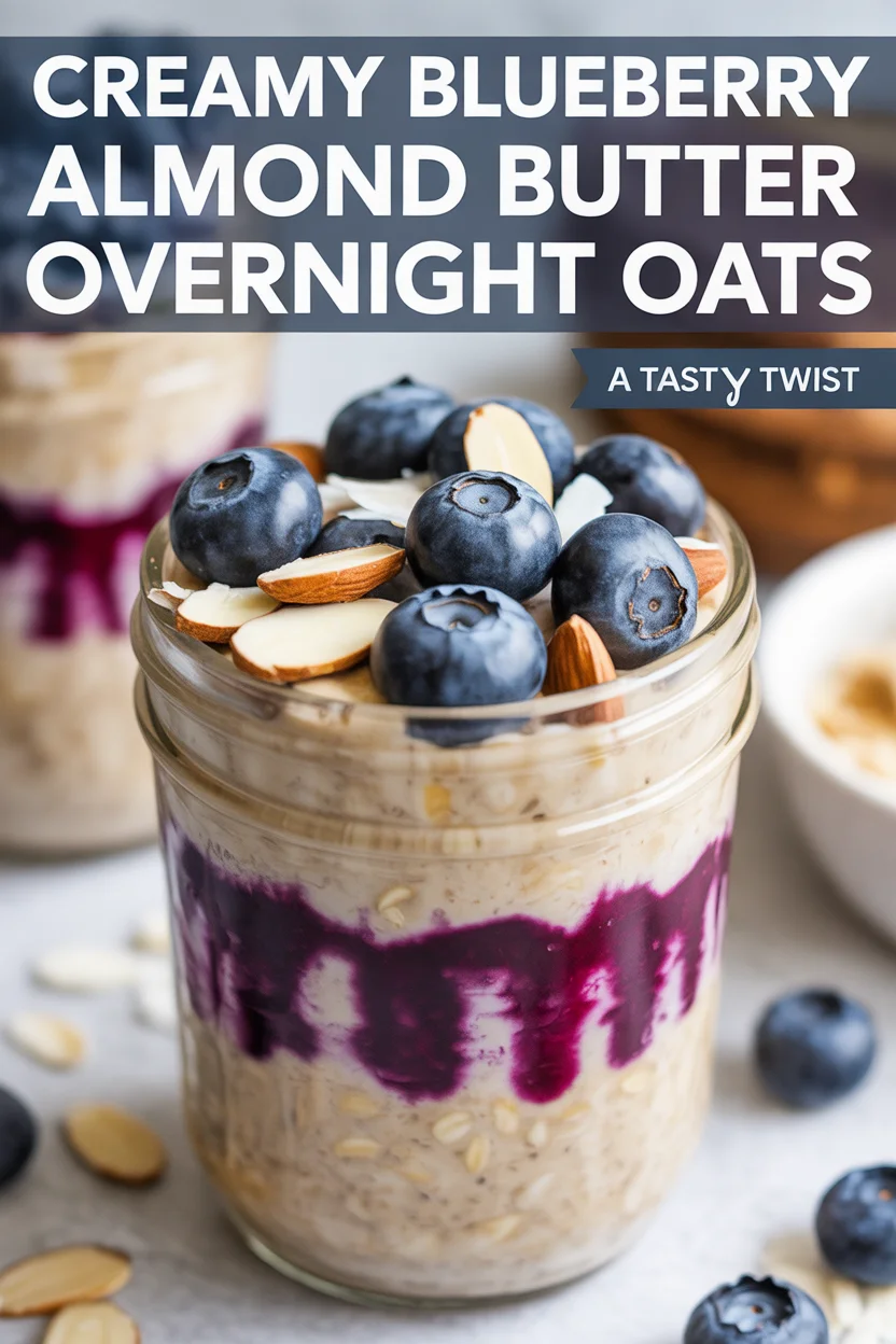 blueberry almond butter overnight oats