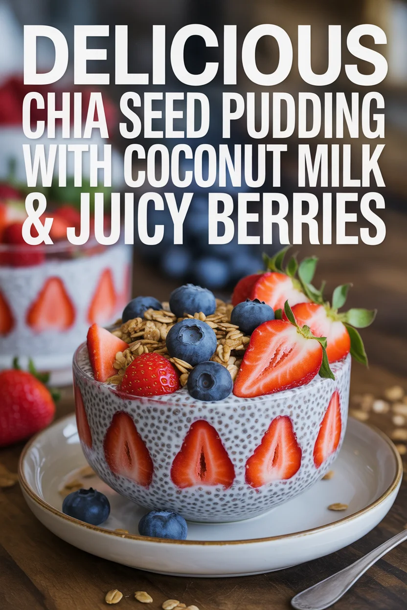Delicious Chia Seed Pudding with Coconut Milk & Juicy Berries