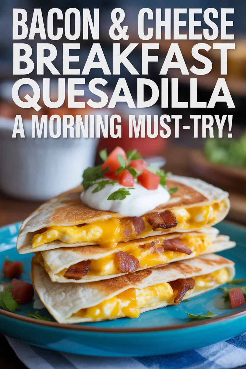 breakfast quesadilla with bacon and cheese