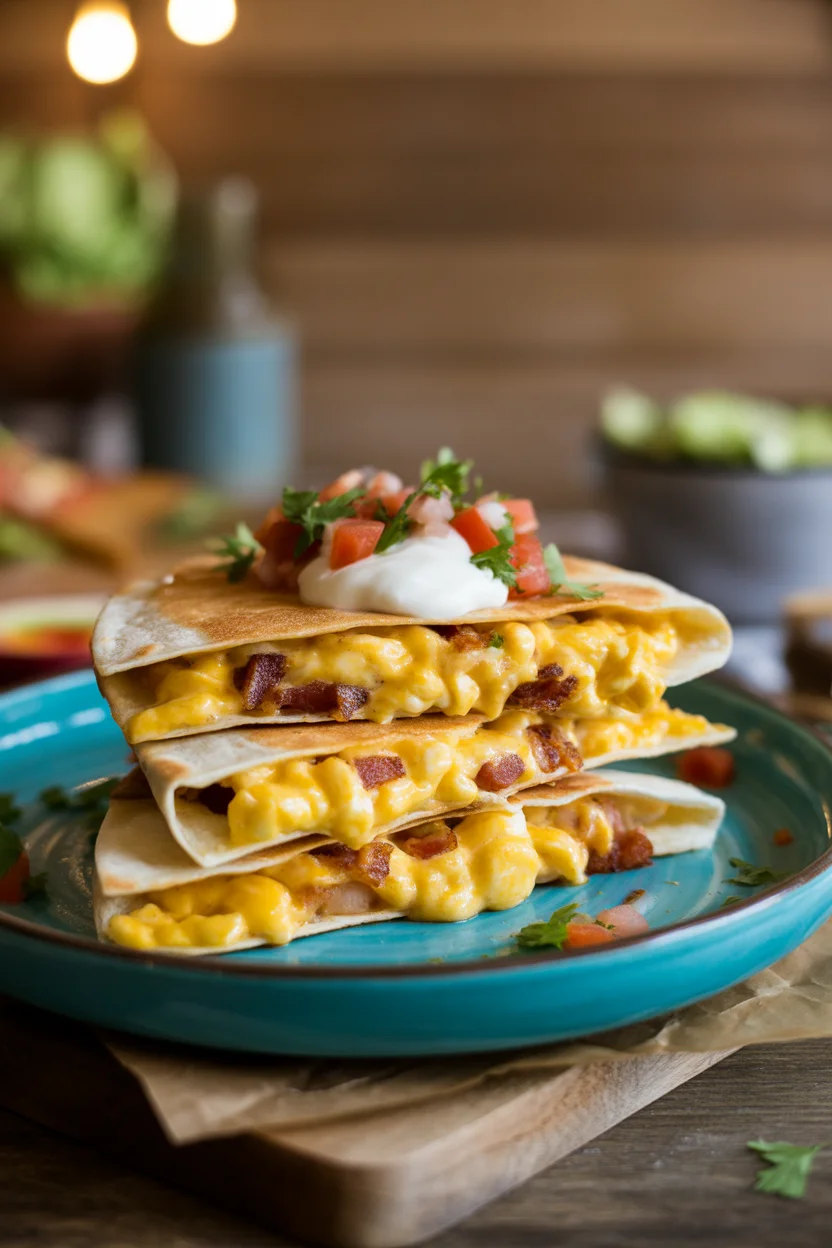 Bacon & Cheese Breakfast Quesadilla - A Morning Must-Try!