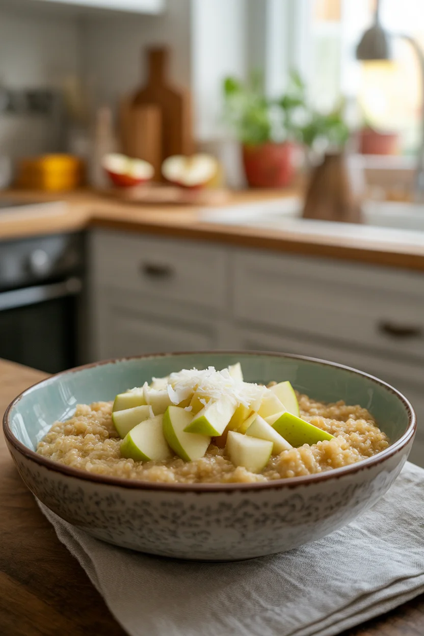 quinoa porridge with cinnamon and apple