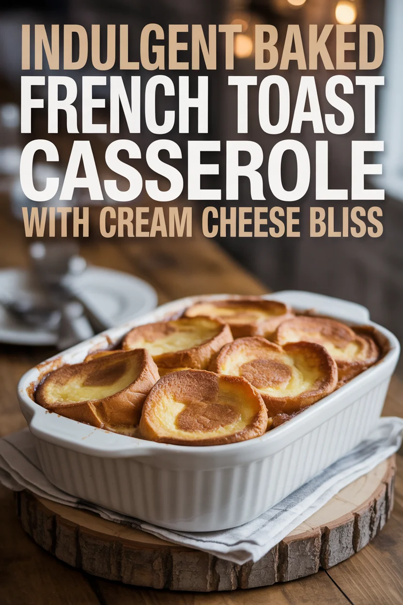 Indulgent Baked French Toast Casserole with Cream Cheese Bliss