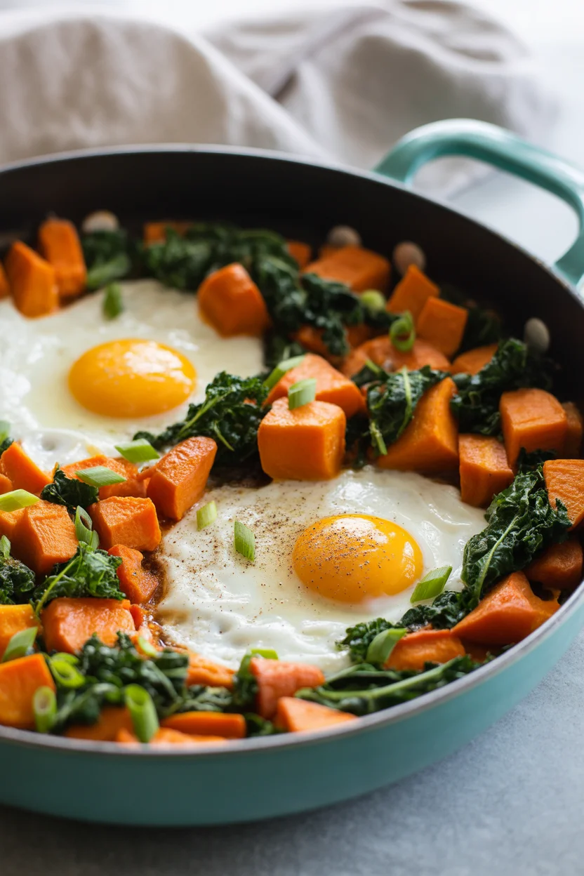 Savory Sweet Potato Breakfast Hash with Eggs for a Cozy Morning