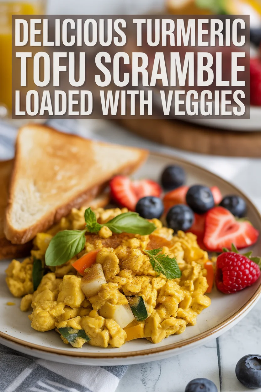 Delicious Turmeric Tofu Scramble Loaded with Veggies