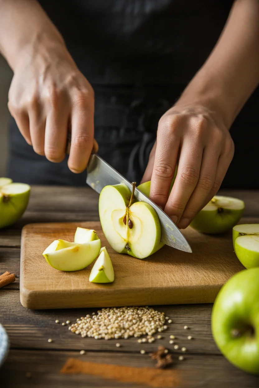 quinoa porridge with cinnamon and apple
