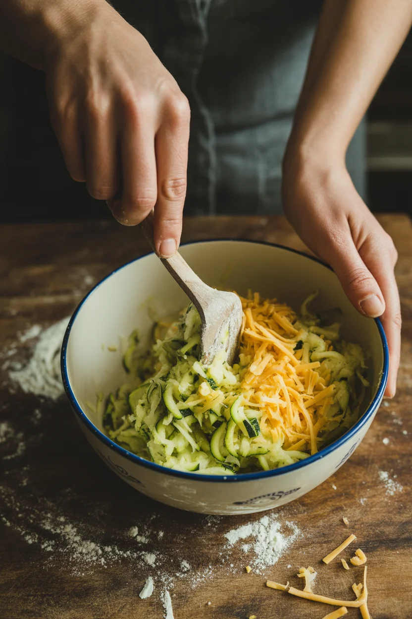 zucchini and cheddar breakfast fritters