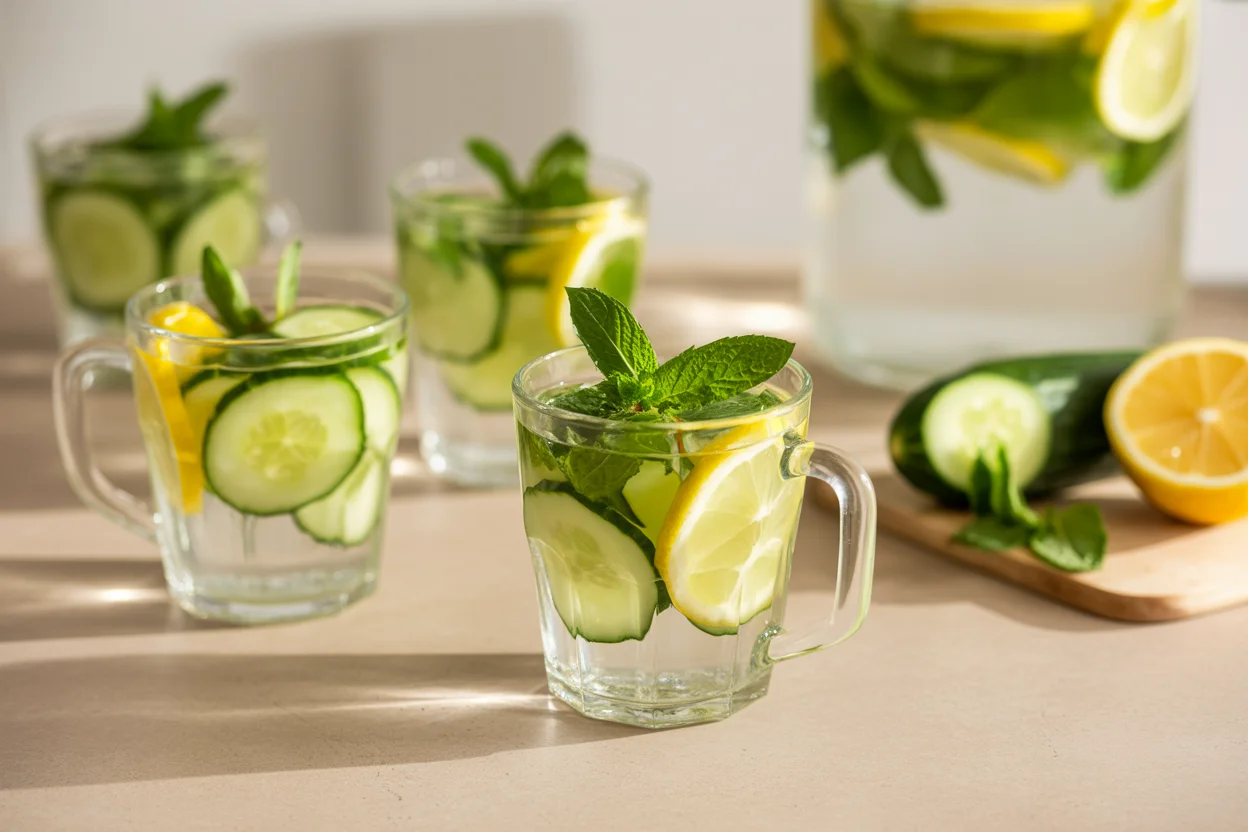 Lemon Mint and Cucumber Water Recipe