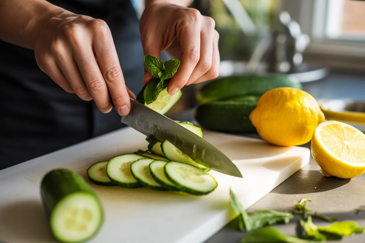 Lemon Mint and Cucumber Water Recipe
