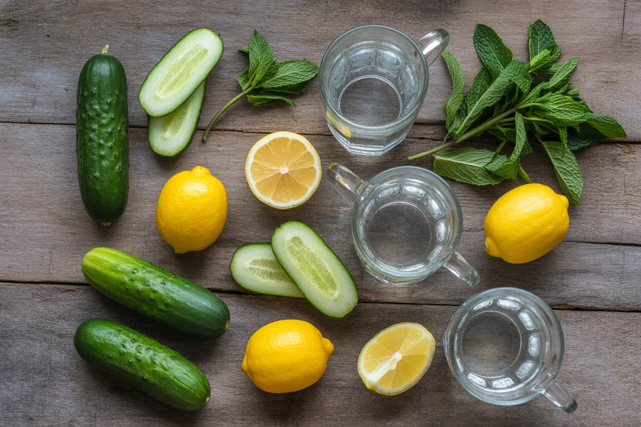 Lemon Mint and Cucumber Water Recipe