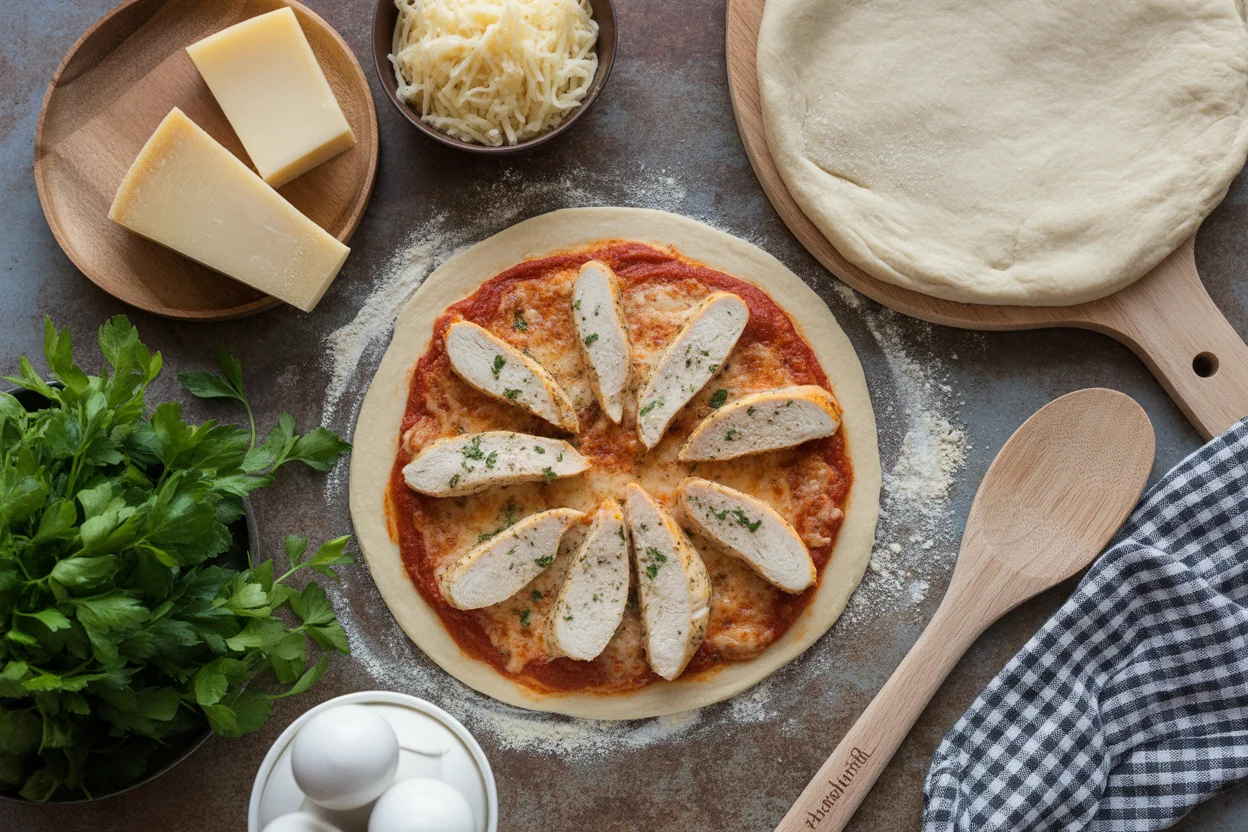 EASY CHICKEN PARMESAN PIZZA STYLE RECIPE