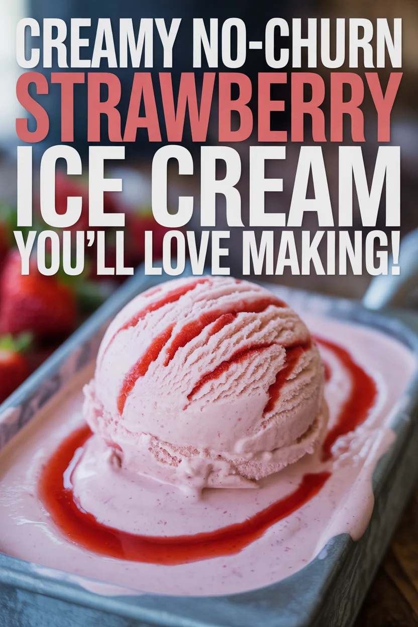 NO-CHURN STRAWBERRY ICE CREAM