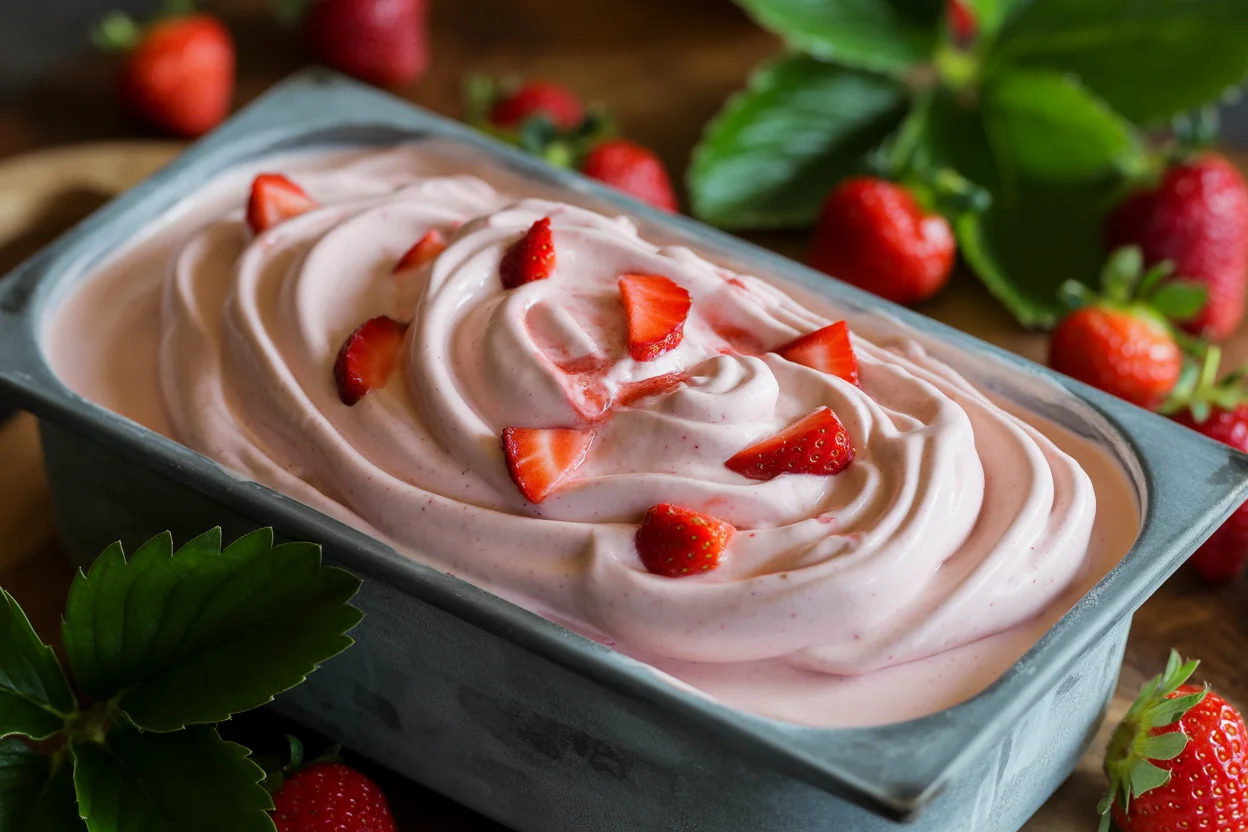 NO-CHURN STRAWBERRY ICE CREAM