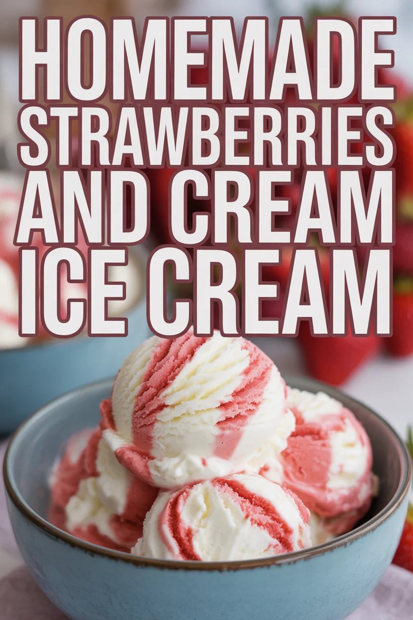 Strawberries and Cream Ice Cream