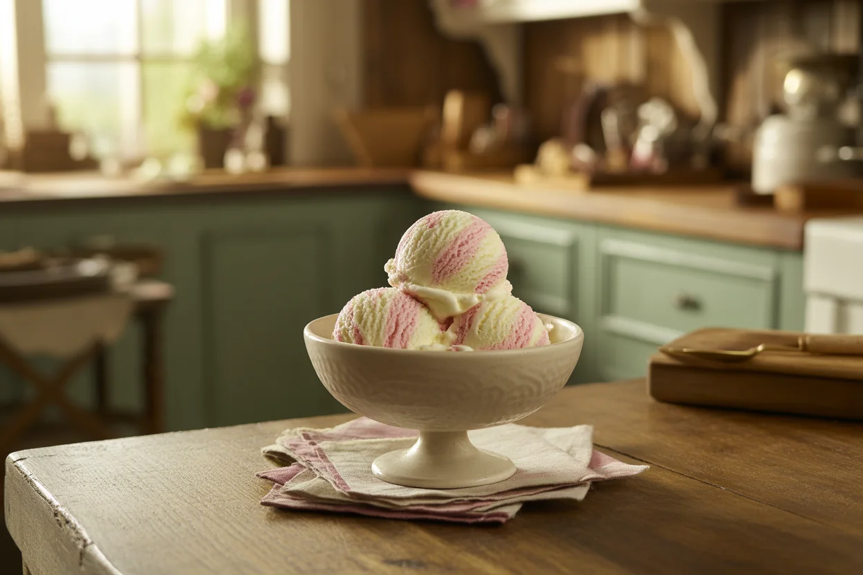 Strawberries and Cream Ice Cream