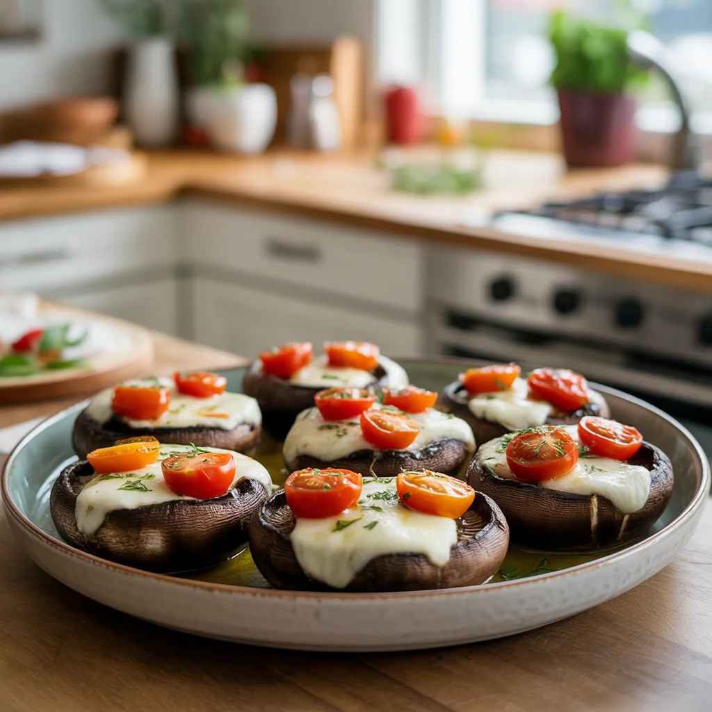 Caprese Stuffed Portobello Mushrooms