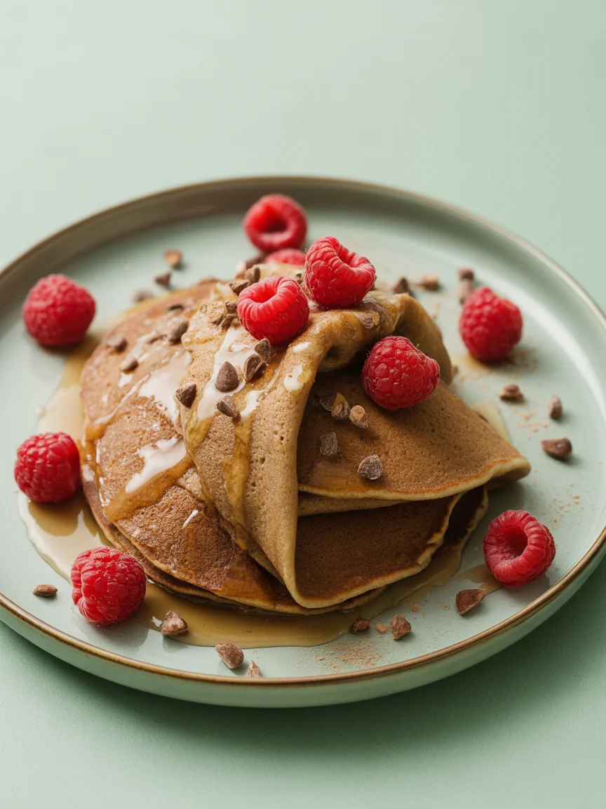 Vegane Buchweizen Pfannkuchen mit Liebe und frischen Früchten