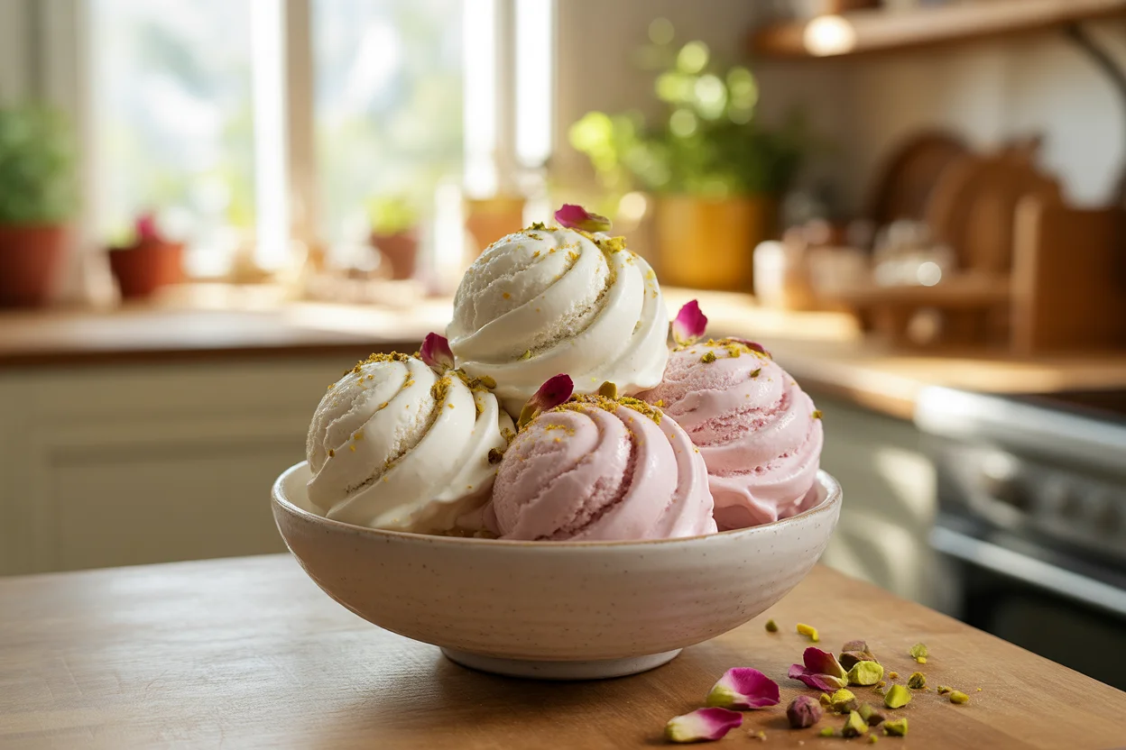 Rose Pistachio Cheesecake Ice Cream