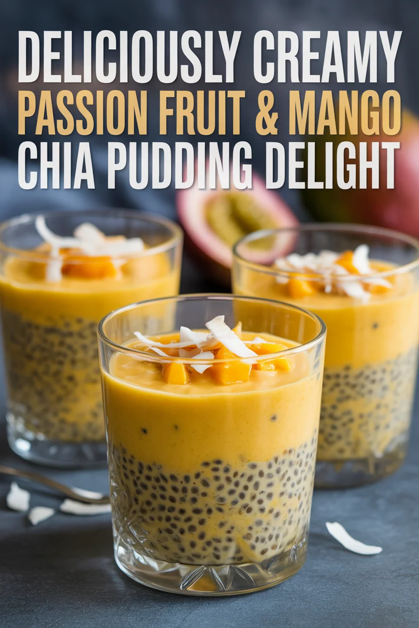 Deliciously Creamy Passion Fruit & Mango Chia Pudding Delight