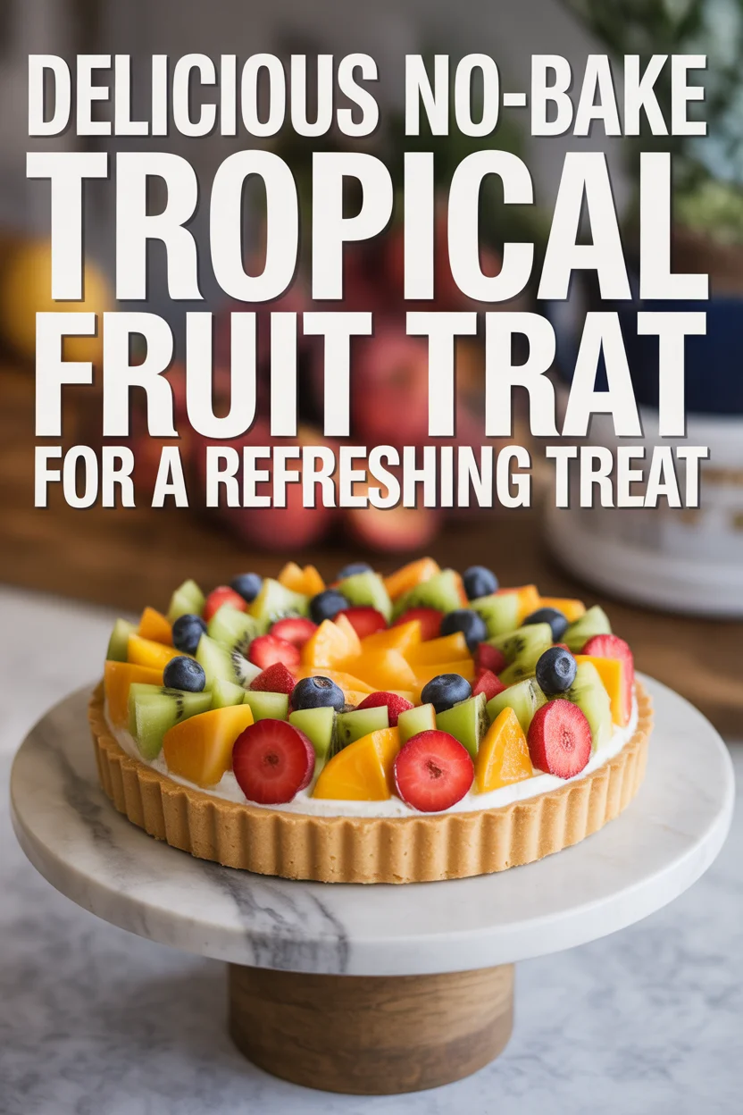 Delicious No-Bake Tropical Fruit Tart for a Refreshing Treat