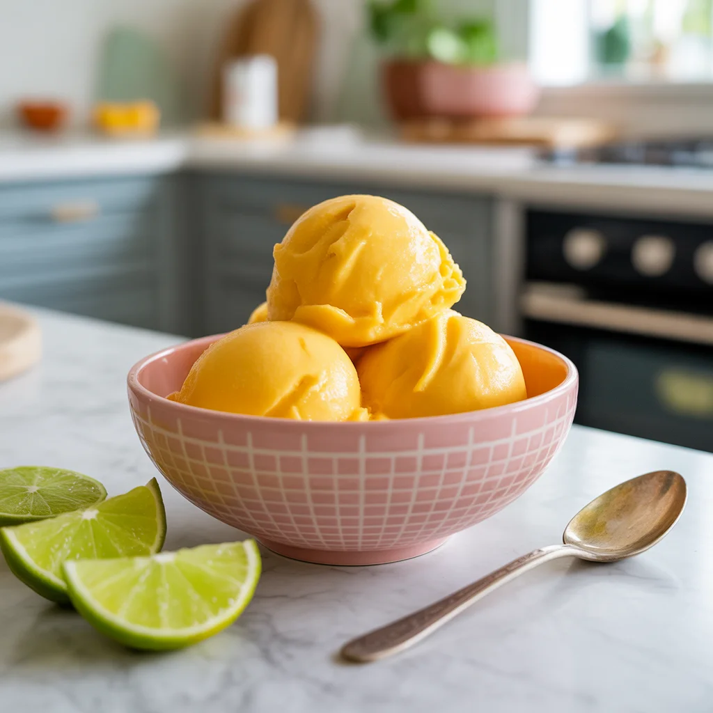 Refreshing 5-Minute Mango-Lime Sorbet