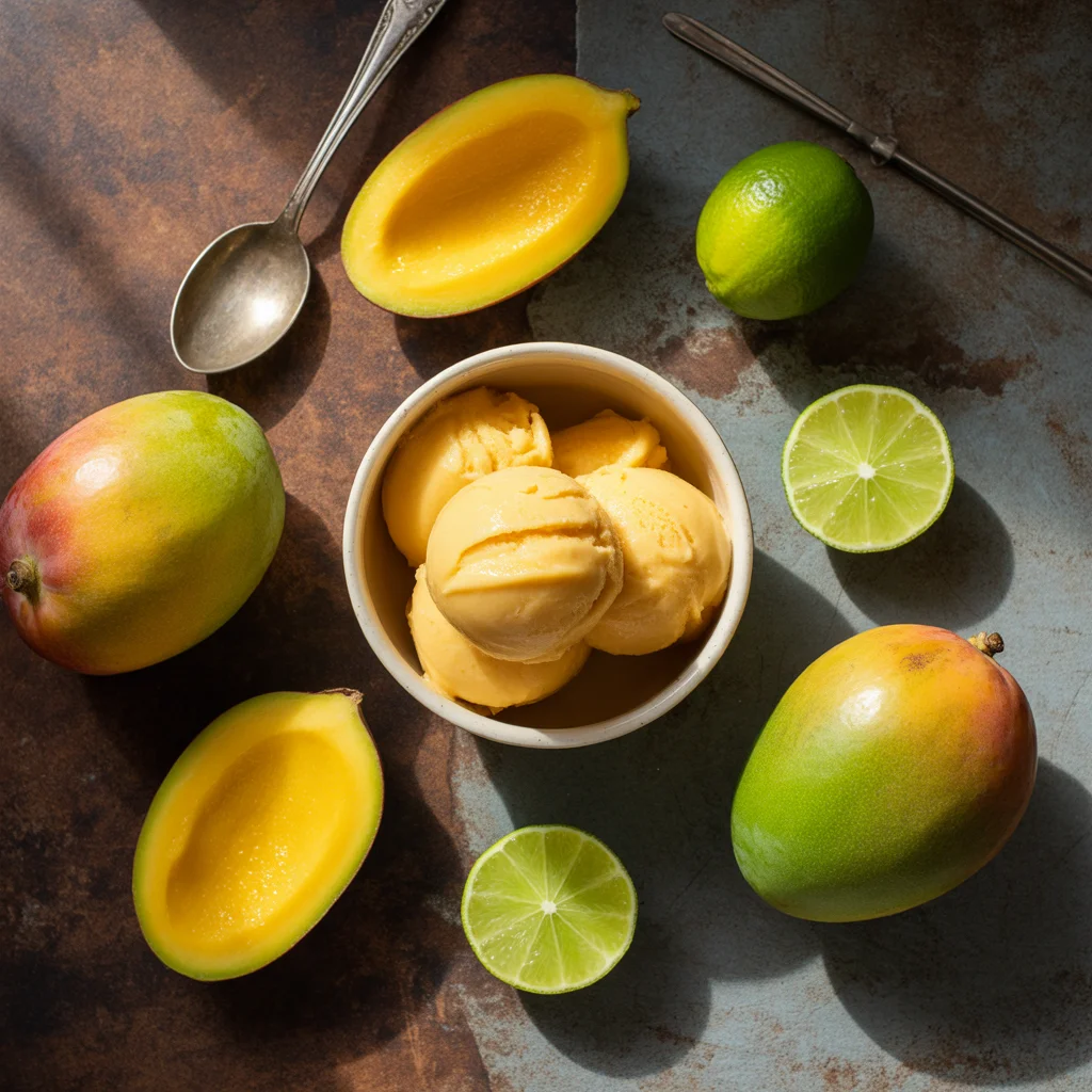 Refreshing 5-Minute Mango-Lime Sorbet