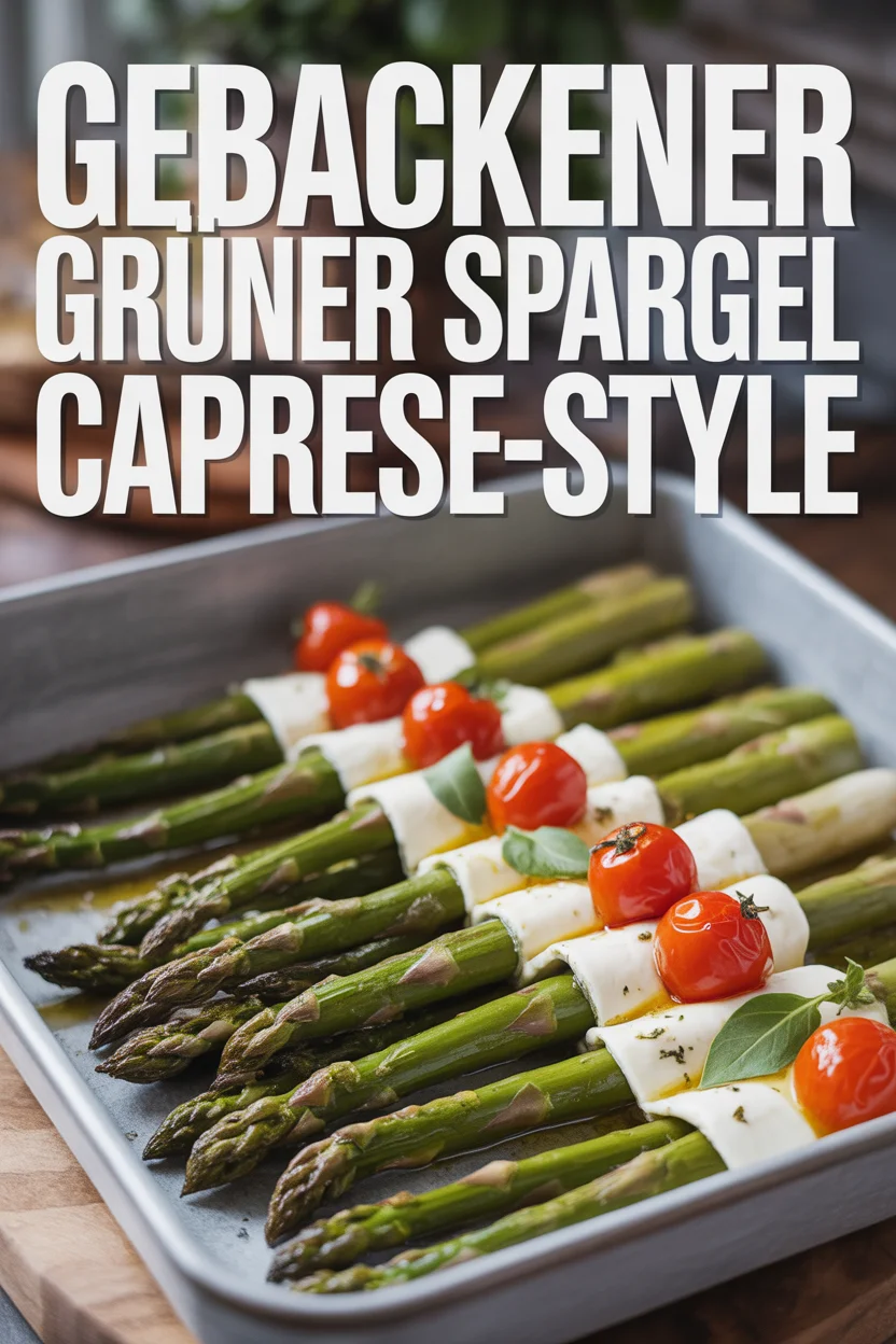 Gebackener grüner Spargel Caprese-Style