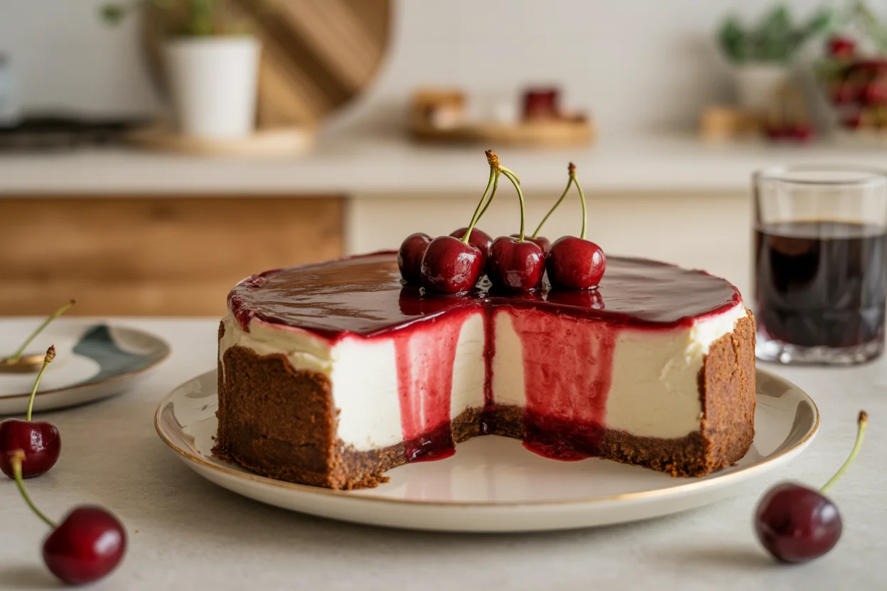 Veganer Käsekuchen mit Kirschen – Einfach unwiderstehlich lecker!