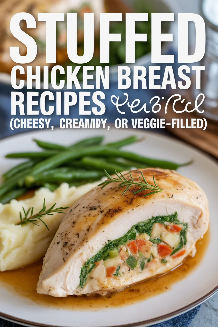 Stuffed Chicken Breast Recipes (Cheesy, Creamy, or Veggie-Filled)