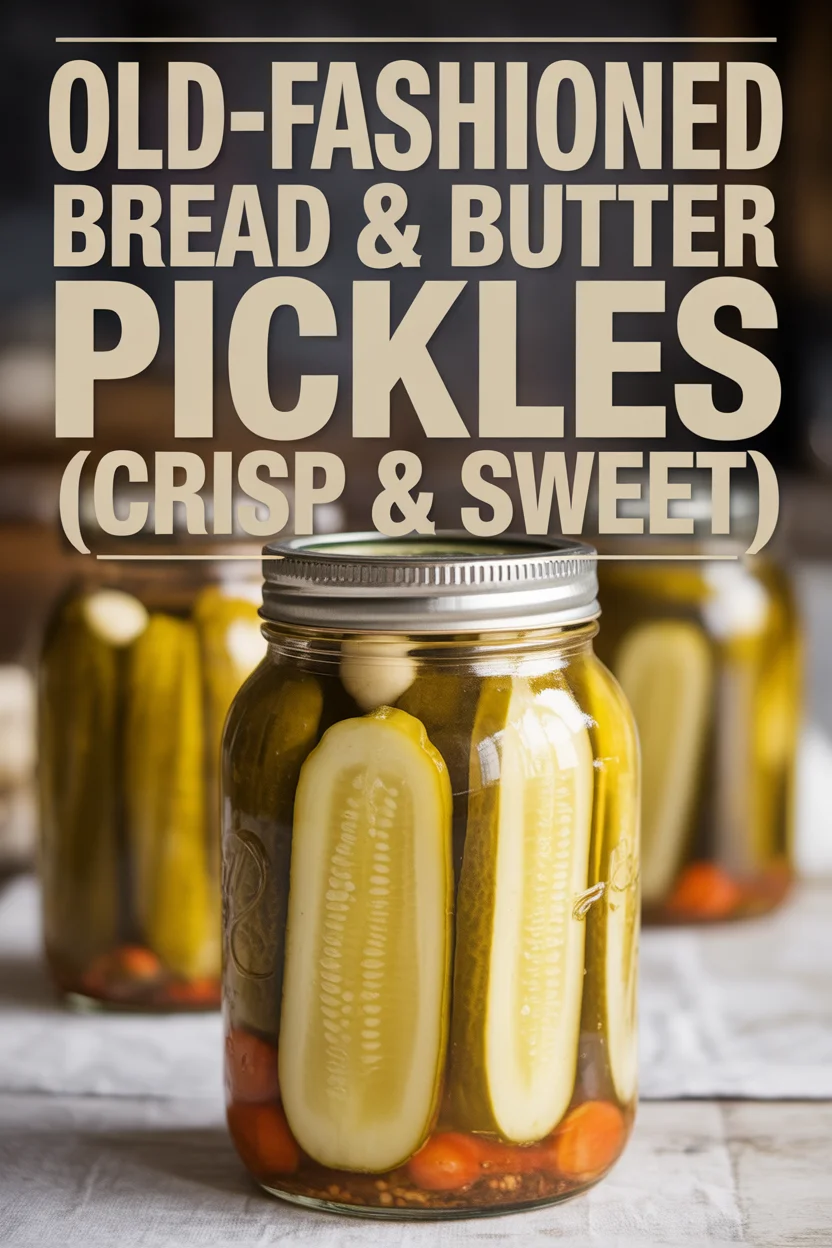 Old-Fashioned Bread & Butter Pickles (Crisp & Sweet)
