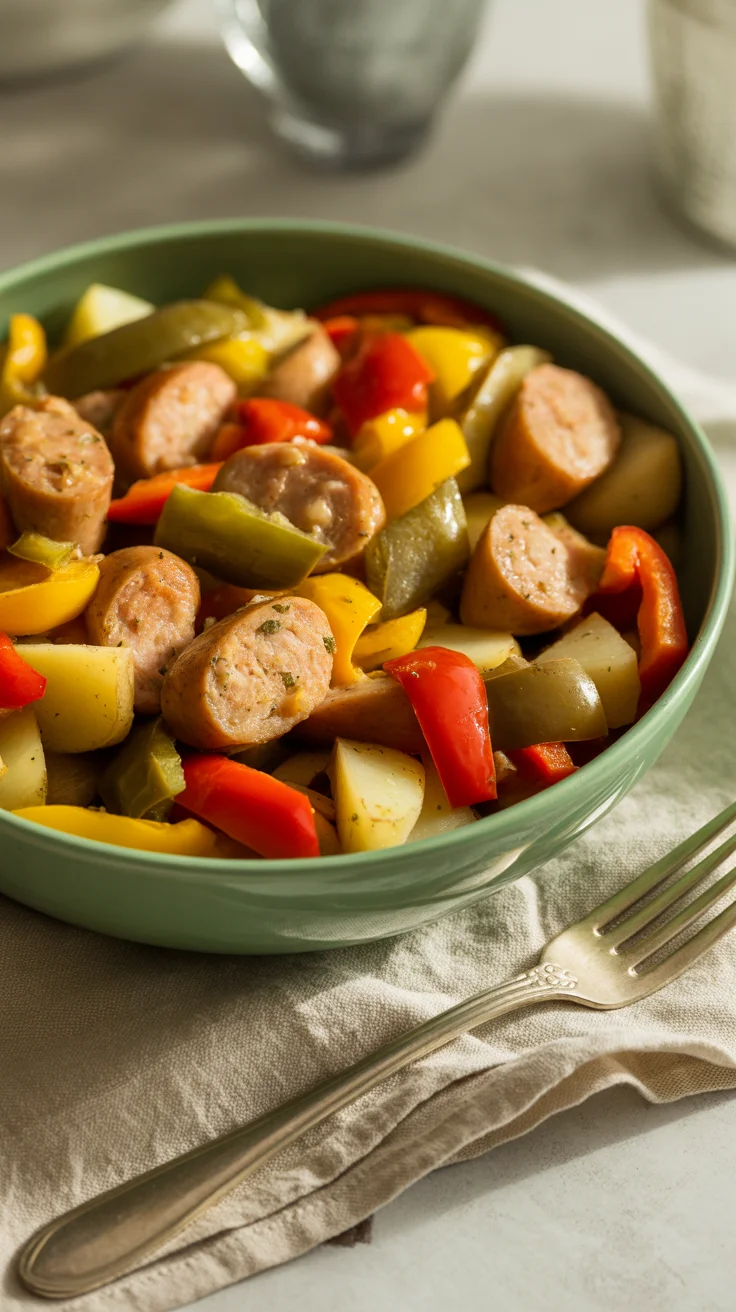 10 Minute Air Fryer Chicken Sausage and Veggies - Beginner recipe
