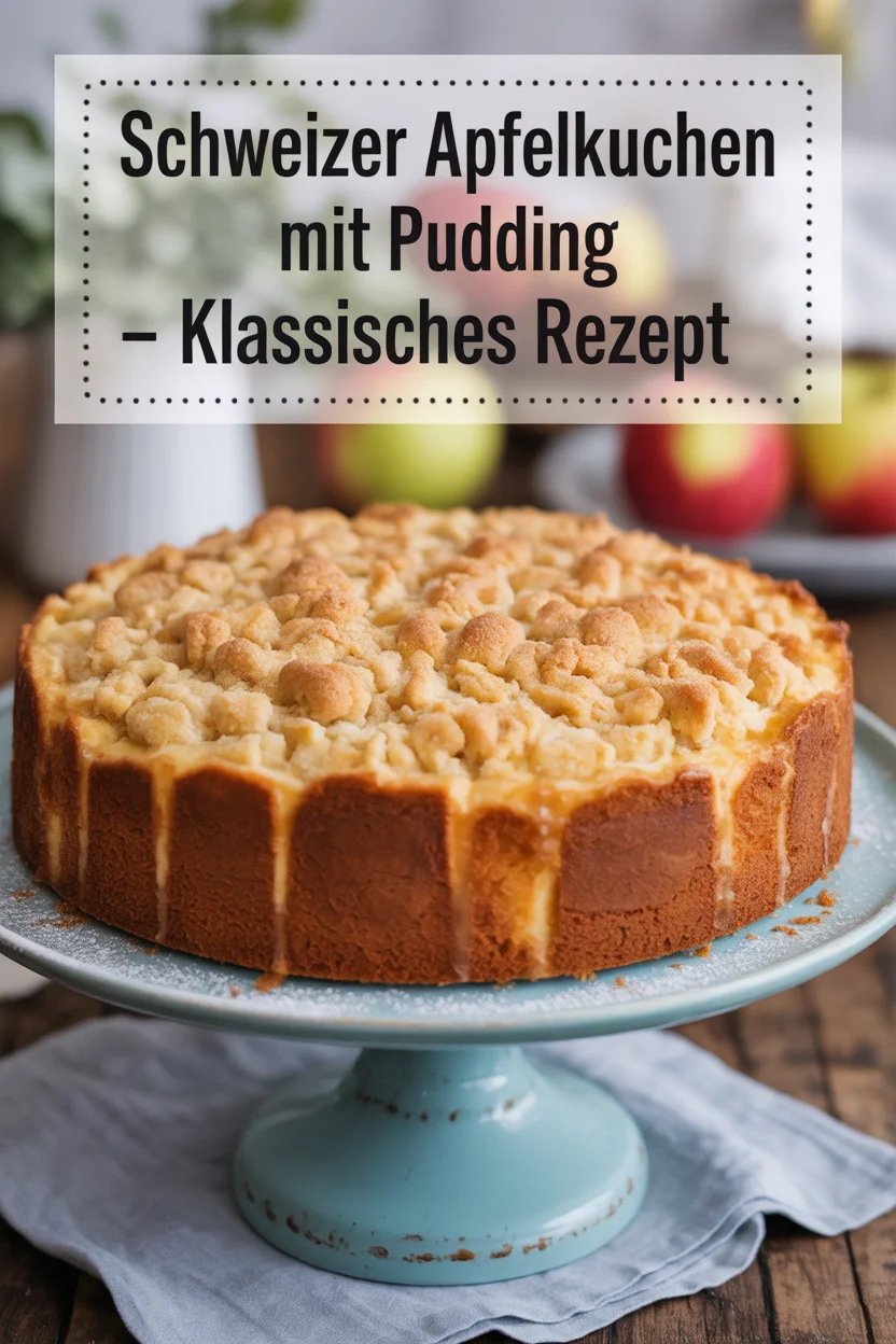 Schweizer Apfelkuchen mit Pudding – Klassisches Rezept