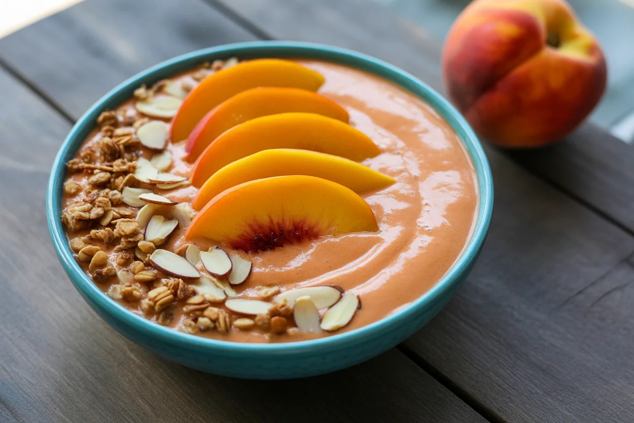 Peach Smoothie Bowl with Crunchy Granola: A Delightful Start!