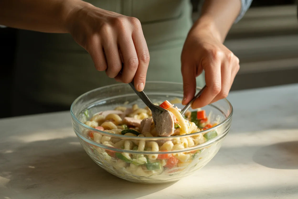 Delicious Turkey Club Pasta Salad with a Ranch Twist