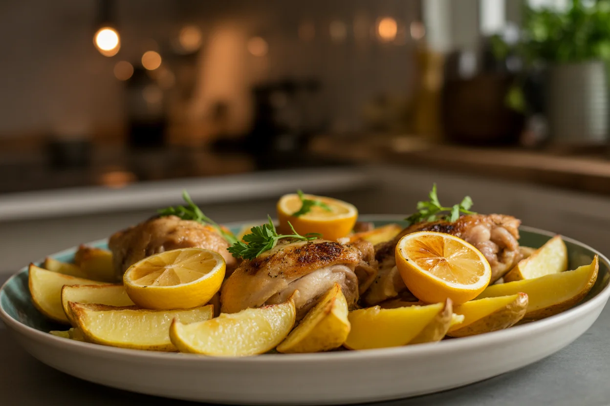 Savory One-Pan Lemon Garlic Chicken with Potatoes Delight