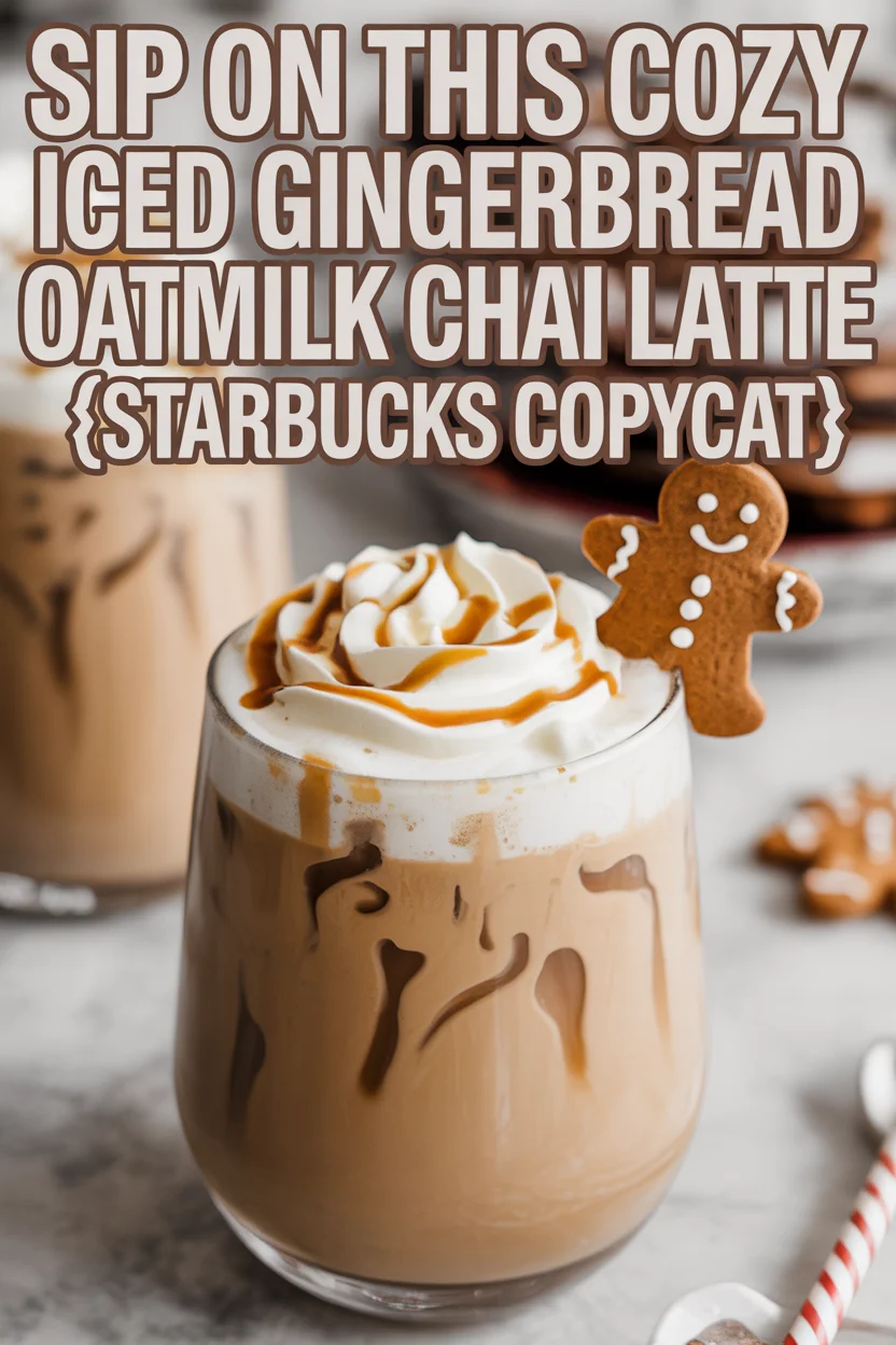 Sip on This Cozy Iced Gingerbread Oatmilk Chai Latte {Starbucks Copycat}