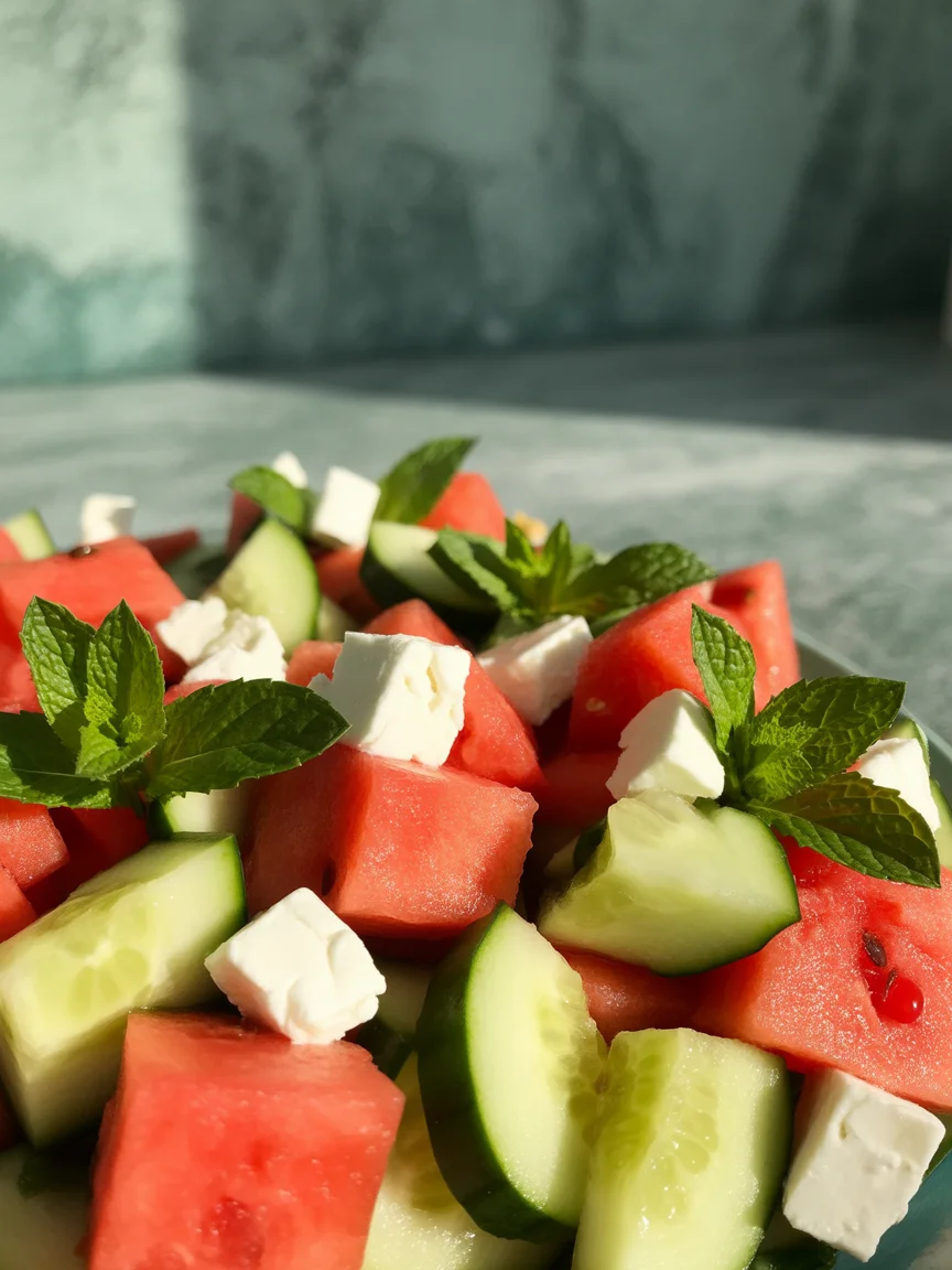 Cucumber & Watermelon Salad with Feta