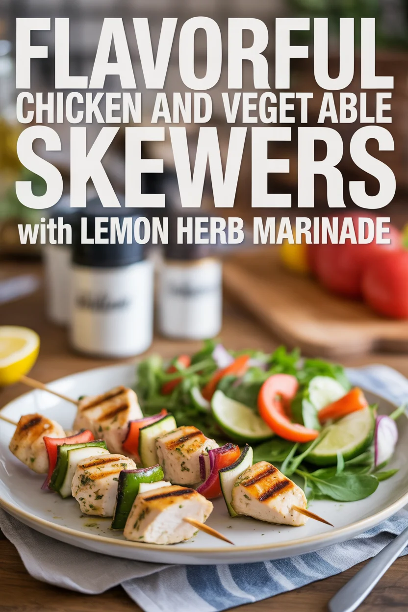 Flavorful Chicken and Vegetable Skewers with Lemon Herb Marinade