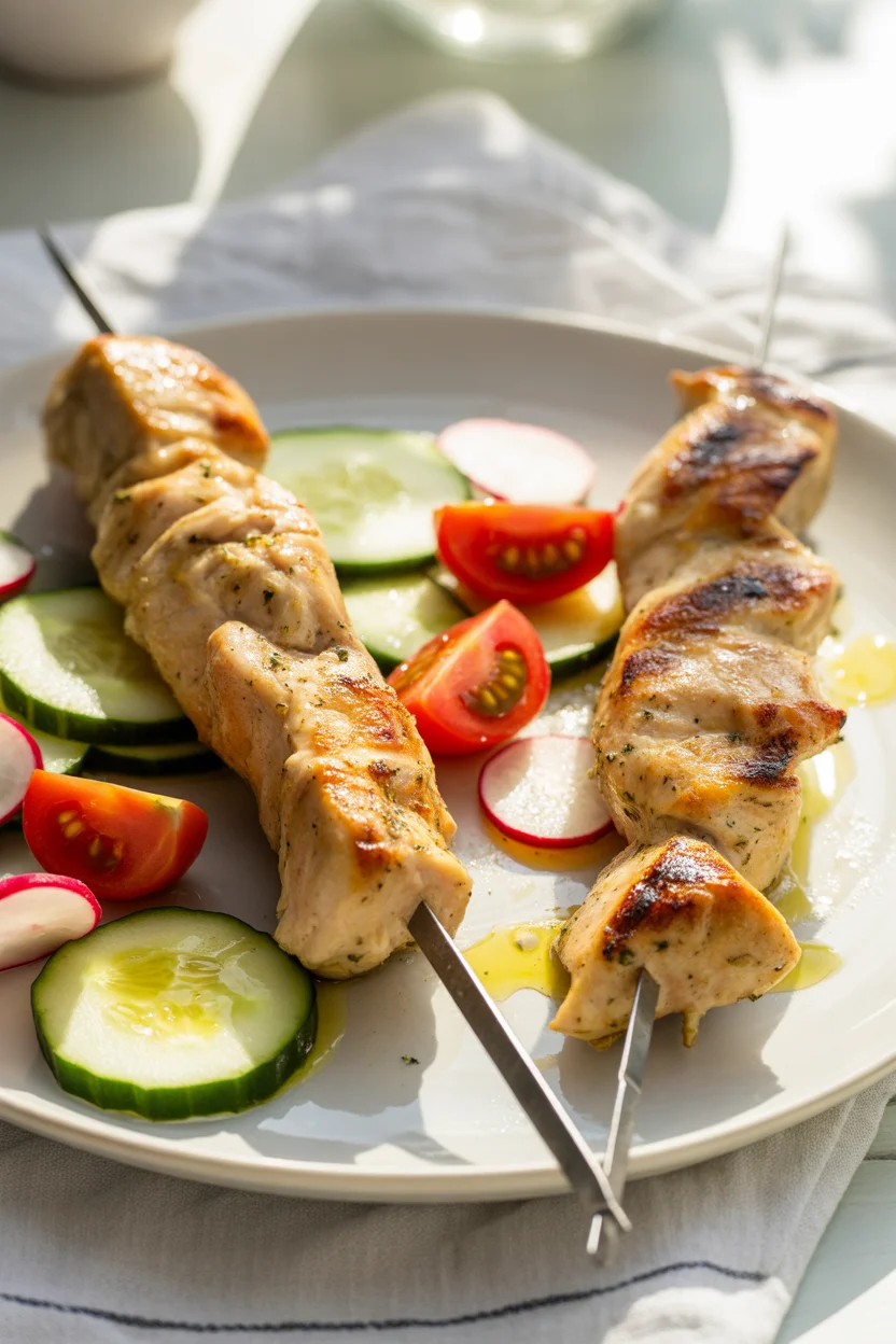 Flavorful Chicken and Vegetable Skewers with Lemon Herb Marinade