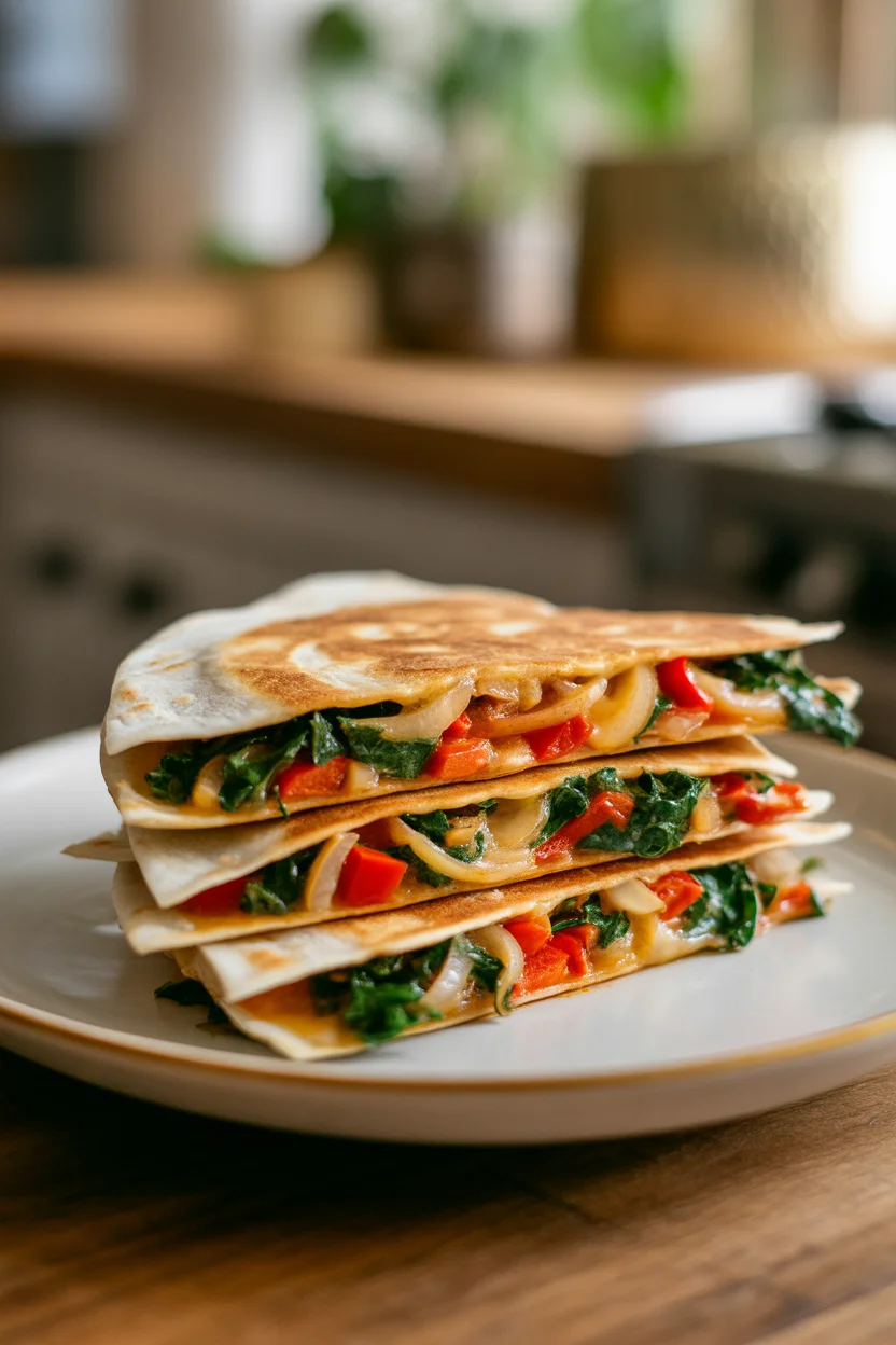 Chicken and Veggie Quesadillas (pre-cooked filling)